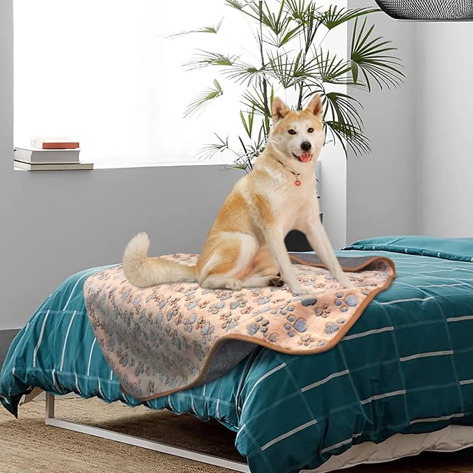 YUEPET 2 Pack Waterproof Dog Blanket, Washable Puppy Blanket for Bed Sofa | Waterproof Sofa Protector, Soft Fleece Flannel, 40 x 30 in, Machine Washable, White Coffee, Small-Medium Dogs and Cats - Image 6