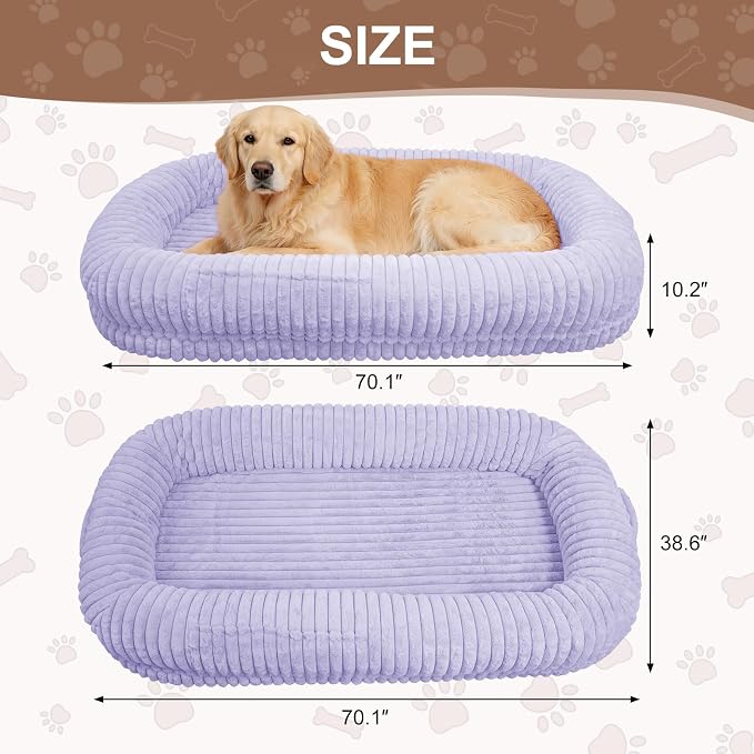 Human Dog Bed for Adult,Large Dog Bed 70"x38"x10" | Orthopedic Washable XL Dog Bed with Memory Foam (Purple) - Image 6