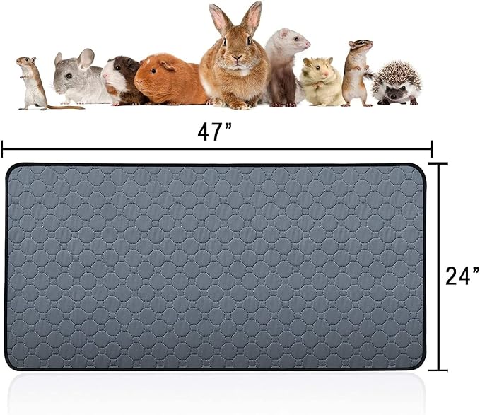 4 Pack Guinea Pig Cage Liners - Washable Guinea Pig Pee Pads, Waterproof Reusable & Anti Slip Guinea Pig Bedding Fast and Super Absorbent Pee Pad for Small Animals Rabbit Hamster Rat - Image 2