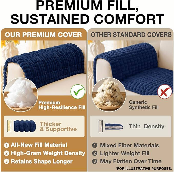 hyha Couch Cover for Dogs, Washable Non Slip Plush Flannel Sofa Protector | Thick Flannel, Silicone Anti-Slip Backing, Pet Hair & Scratch Protection, Fits Sofa & Loveseat (27.6" x 82.7") - Image 10