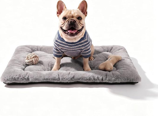 Dog Bed 30" for Metal Crate Pad, Washable Kennel Mat for Medium Dogs & Pets | Soft faux rabbit fur, non-slip,machine wash/dry, plush cushioning, for crates, floors & travel, multiple sizes for all breeds by Poimerk