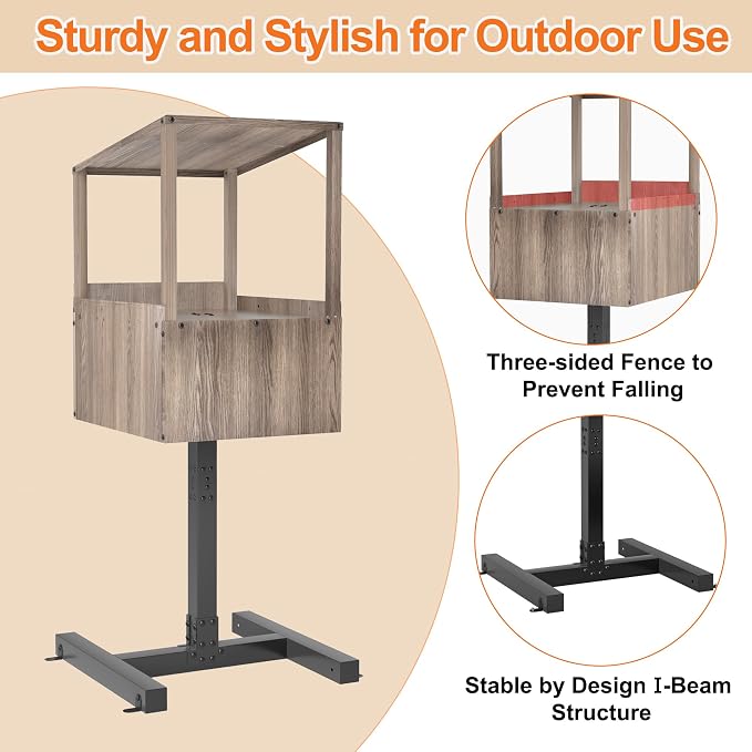 GDLF Outdoor Cat Feeding Station and Weatherproof Feral Cat Shelter | Elevated Design: Helps keep food dry and off wet ground while creating a dedicated feeding area for outdoor cats - Image 5