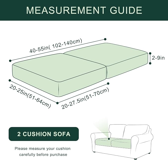 CHUN YI 2PC Stretch Couch Cushion Covers, Sofa Seat Slipcovers Suitable for Armchair Loveseat Sofa with Spandex Jacquard Fabric(2pc,Ivory White) - Image 6