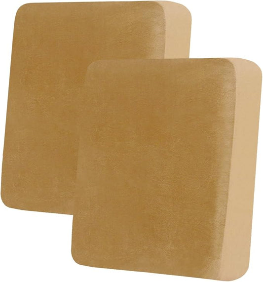 hyha Velvet Couch Cushion Covers, Sofa Covers for 2 Cushion Couch Washable | Soft Plush Sofa Slipcover, Elastic Bottom, Non-Slip Wear Resistant Furniture Protector, Ideal For Pets & Kids, 2 Pcs by hyha