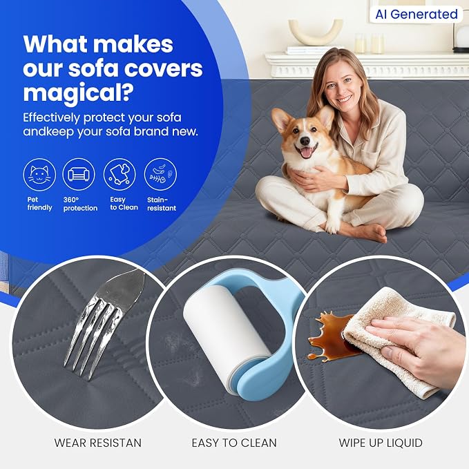 Waterproof Dog Bed Cover Pet Blanket, Soft Couch Cover for Dogs Washable, Non-Slip Dog Blanket Protect Furniture Couch Sofa Car for Puppy Large Dogs Cat (30x70 Inch, Dark Grey) - Image 6