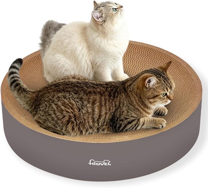 2 in 1 Round Cat Scratching Board, Cardboard Cat Scratcher for Indoor Cats, Corrugated Cat Scratch Pad for Grinding Claws and Rest (16.1'') by IPEAINWarmHavenforYourCat
