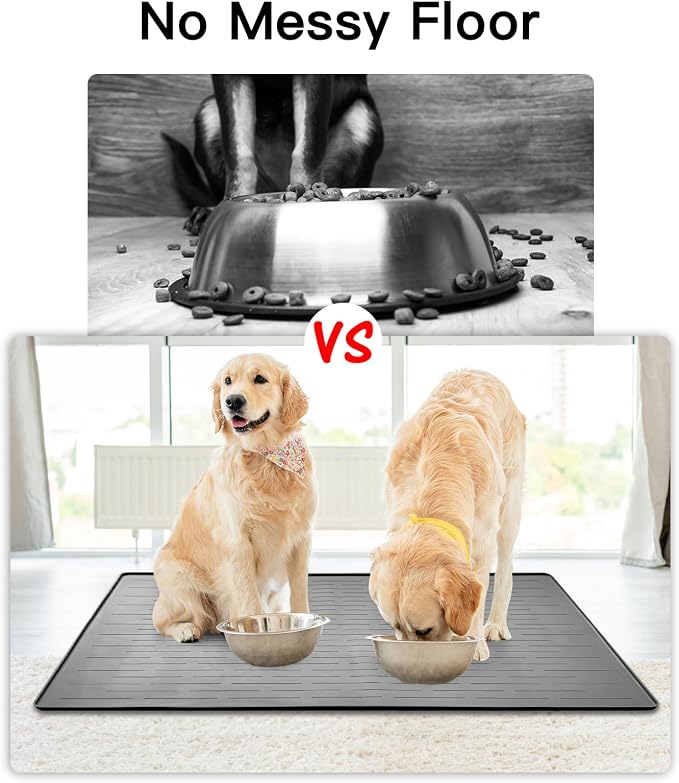 39.4"x29.5" Large Pet Food Mat, Silicone Dog Mats for Food and Water, Nonslip Pet Feeding Mats for Floors,Dog Cat Bowl Mat with Raised Edges, Avocado Green - Image 5
