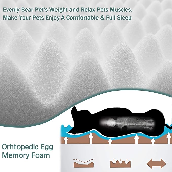 Dog Crate Pad 30x19 inch Gray Memory Foam Dog Bed Mat Small Medium Grey Washable Puppy Sleeping Bed Anti Slip - Image 2