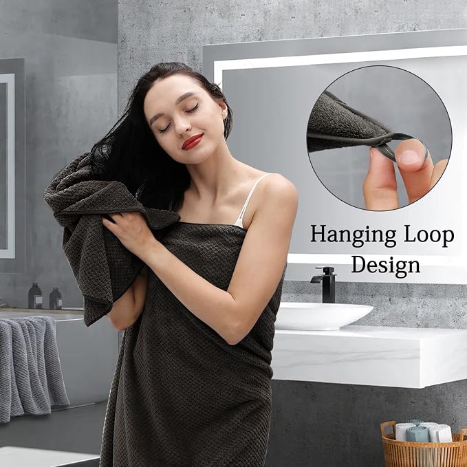 Extra Large Bath Towels Set 35x70 Inches - Dark Coffee Luxury 600 GSM Oversized Bath Sheet Towel,Ultra Soft Microfiber - Quick Dry,Highly Absorbent Shower Towels Spa Hotel Bathroom Towel Set (4-Pack) - Image 7