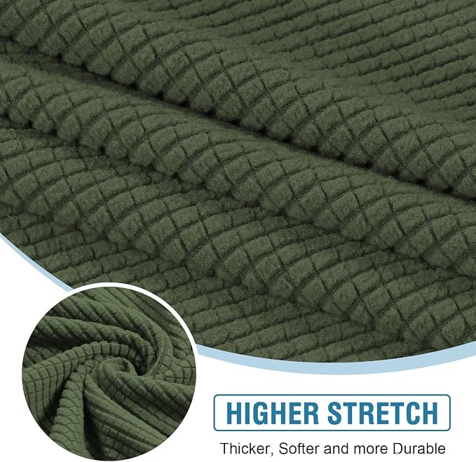 H.VERSAILTEX Backrest Cushion Covers Sectional Couch Back Cushion Covers for Sectional Sofa Set for Both Left/Right Couch (Back Only: 1 Chaise + 3 Sofa, Bronze Green) - Image 4