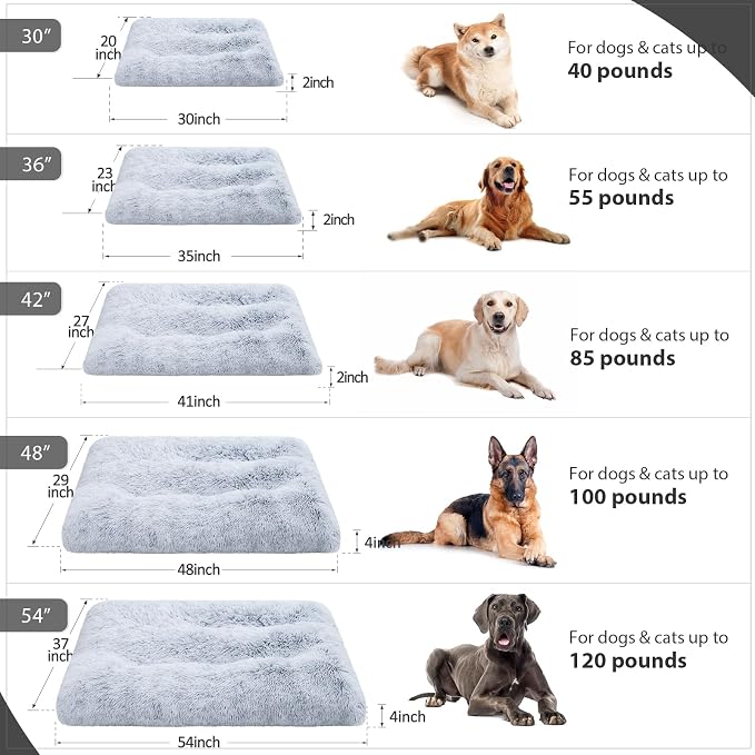 XXL Dog Bed Washable, Waterproof Large Crate Pad 48", Jumbo Plush Pet Mats | Removable Cover, Machine washable, Anti-Slip Bottom, Kennel Pad 48*29", Ultra Soft Cozy, Pets Mats for Sleeping,100 lbs - Image 6