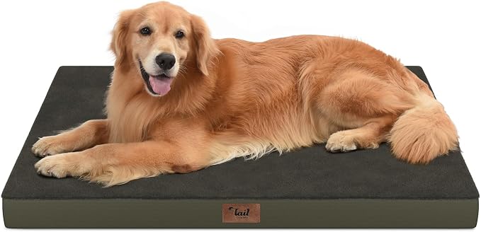 Waterproof Orthopedic Outdoor Dog Bed XL for Extra Large Dogs | Egg Crate Foam for Joint Support, TPU Waterproof Layer, Machine Washable 1680D Oxford Cover, 44 x 32 Inch, Up to 90 lbs by TailStories