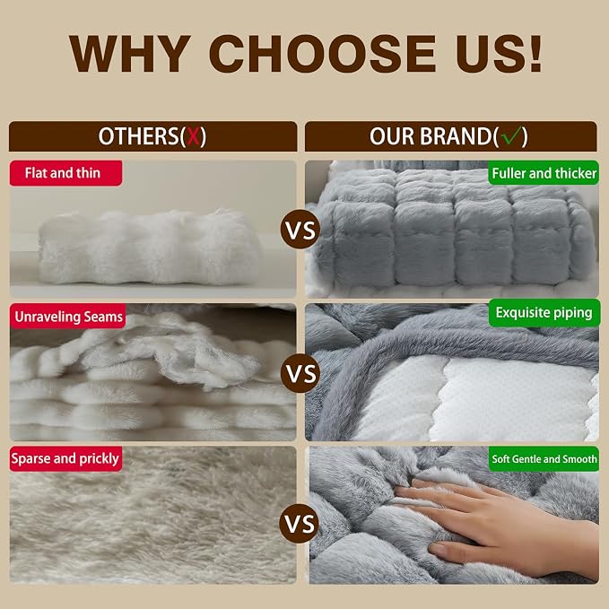 OHSIO Couch Cover for Pets Plush, Non Slip Cozy Sofa Cover Pet Friendly, Soft Thick Fuzzy Sofa Slipcovers for 3 Cushions Washable Couch Sofa Funiture Protector(Light Grey,27.6'' x 82.6'') - Image 6