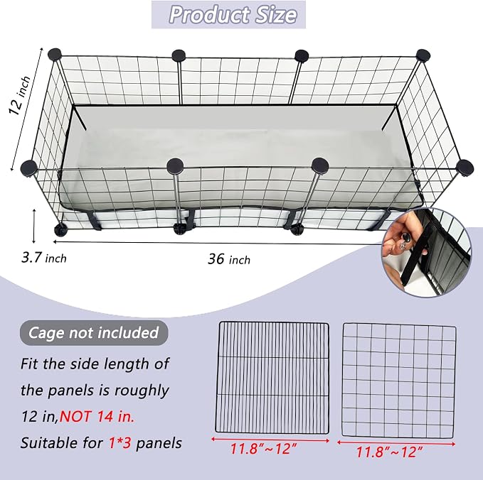 Guinea Pig Cage Liner Tarp Bottom Waterproof and Washable Base Also for Rabbits, Bunny, Chinchesillas, Hedgehog, Ferrets and Other Small Animals(12x36 inches) - Image 3
