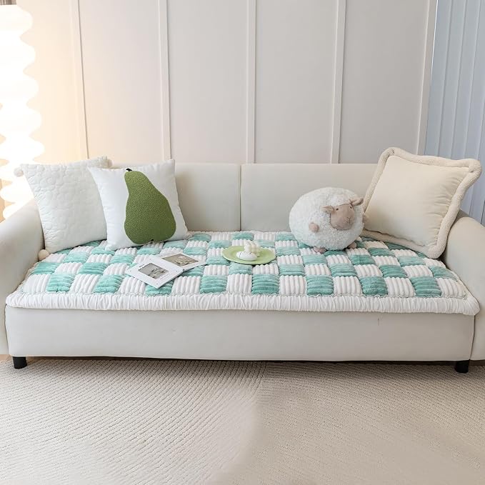 Dog Couch Cover Protector, Quilted Washable Non-Slip Sofa Mat for Pets | Cotton fabric, quilted checkerboard, PP cotton filling, non-slip backing, machine washable, for sofa, window seat and floor - Image 7
