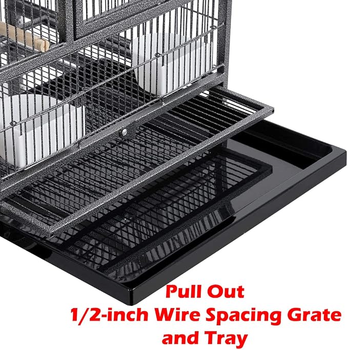 Single Durable Stacker Center Divided Breeder Breeding Bird Flight Double Rolling Cage for Aviaries Canaries Cockatiels Lovebirds Finches Budgies Small Parrots - Image 6