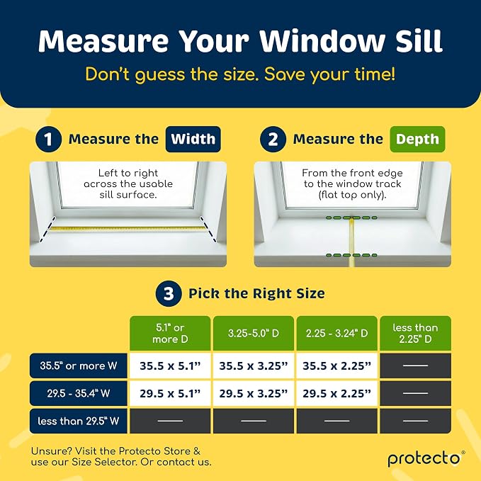 PROTECTO Window Sill Protector from Dogs & Cats, 29.5 x 2.25 in | Clear Window Guards from Cats Scratching, Chewing & Clawing - Keep Your Sills Smooth & Paws Safe - Strong Window Sill Cover - Image 3