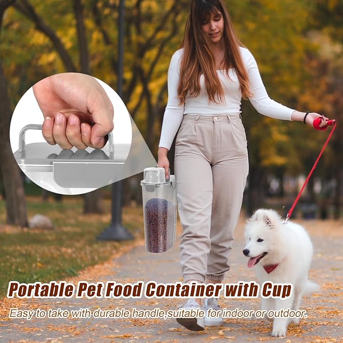 TBMax Dog Cat Food Storage Container 5 to 7 lbs, Airtight Pet Food Dispenser with Easy-Pouring Spout & Measuring Cup, Portable Kibble Container for Travel Dog Food Storage - Image 5