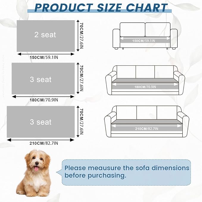 Couch Cover for Dog, Anti Slip Sofa Cover for Sectional, Gray, 27.6 x 82.7 | Soft Thick Couch Covers for 3 Cushion Couch Sofa Pet Friendly, Scratch Resistant Sofa Cover Washable Dog Furniture Protector - Image 2