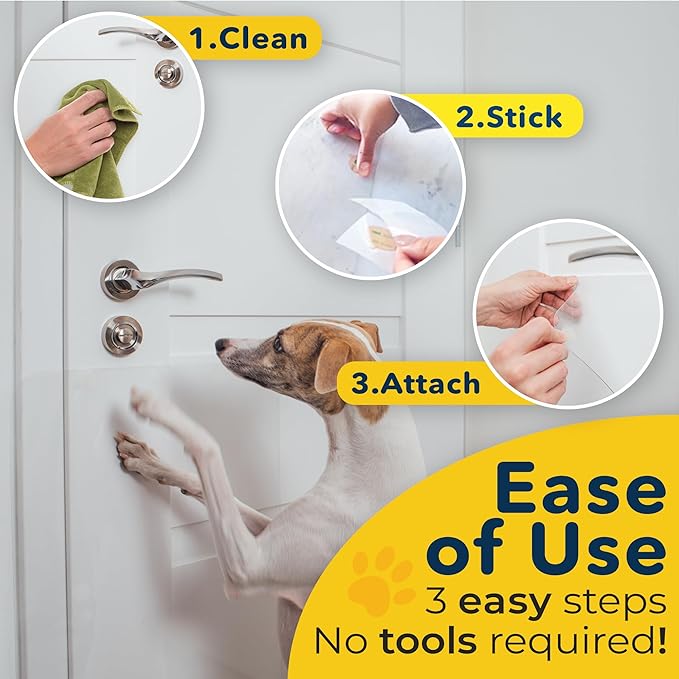 PROTECTO 2-Pack Door Protector from Dog Scratching, 22x4 - Door Guard | Clear Door Scratch Protector & Screen Door Protector for Cats, Scratch Shield - Window, Wall, Sliding Doors, Indoor Outdoor - Image 4