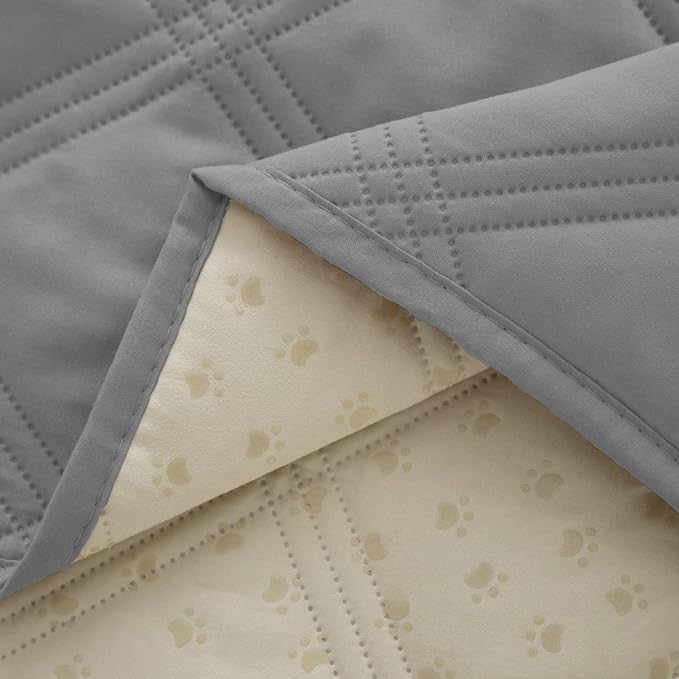 Ameritex Waterproof Dog Bed Cover Pet Blanket with Anti-Slip Back for Furniture Bed Couch Sofa (40x50 Inch (Pack of 1), Lightgrey) - Image 3