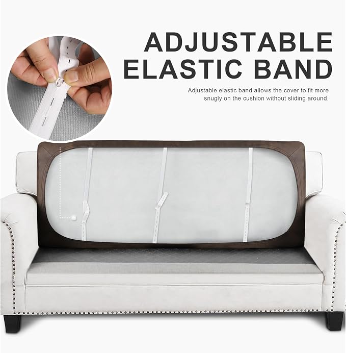 molasofa Leather Like Couch Cushion Covers Sofa Slipcovers Sets Couches Furniture Protector Covers for Sectional Armchair Loveseat Stretch Spandex Fabric, Machine Washable (1 Cushion Sofa, Brown) - Image 4
