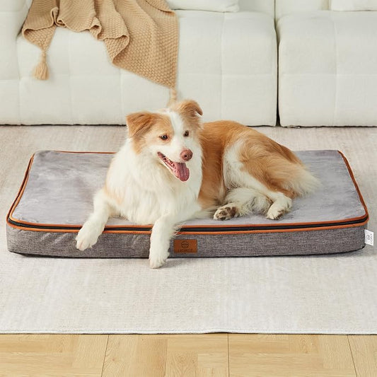 LIORCE Memory Foam XL Dog Bed - 4” Thick Orthopedic Beds for Extra Large Dogs - Waterproof Dog Bed with Removable Washable Cover & Wrap-Around Zipper - Ultimate Comfort and Easy Maintenance by LIORCE