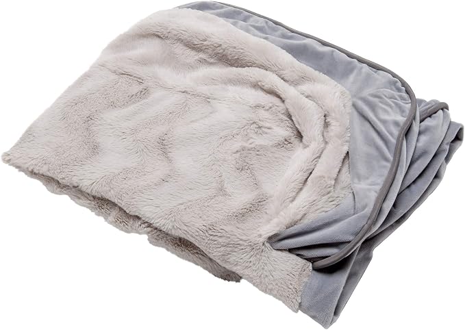 Furhaven Replacement Dog Bed Cover Perfect Comfort Plush & Velvet Waves Sofa-Style, Machine Washable - Granite Gray, Jumbo (X-Large) by FurHaven