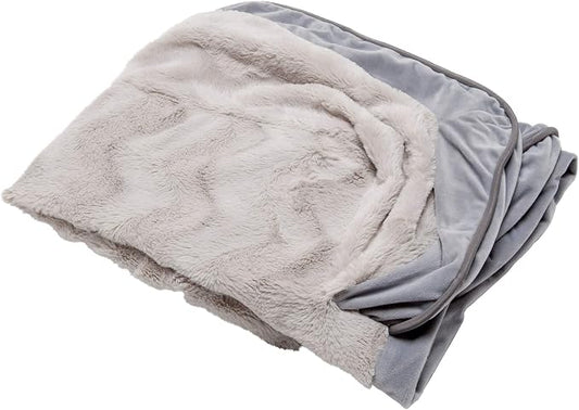 Furhaven Replacement Dog Bed Cover Perfect Comfort Plush & Velvet Waves Sofa-Style, Machine Washable - Granite Gray, Jumbo (X-Large) by FurHaven