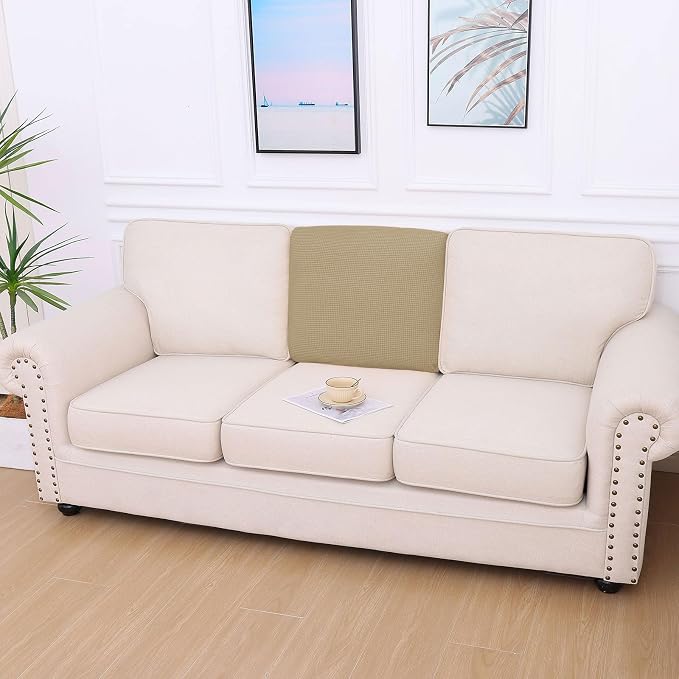 hyha Waterproof Couch Cushion Covers for Pets, Non Slip Sofa Seat Cover | Stretch Jacquard Fabric, Elastic Bottom, Non Slip Fit, Waterproof Protection, Pet Hair Protection (1 Piece for Backrest M) - Image 7