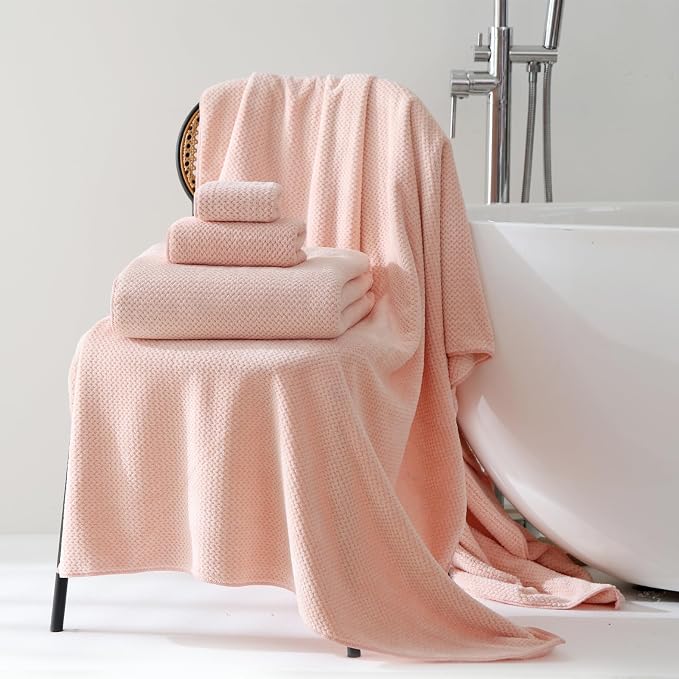 40x80 Inches Bath Sheets Towels for Adults Oversized Bath Towels Extra Large Luxury Super Soft Absorbent Quick Dry Microfiber (Pink, 2PCS) - Image 2