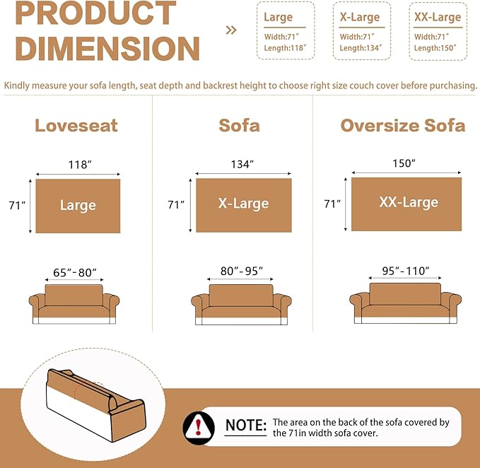 DREAMINGO Modern Chenille Couch Cover Blanket Washable Sofa Covers for 2 Cushion Couch Diamond Weave Textured Furniture Protector for Dogs Soft White Couch Throw Cover, Large 71"x118" - Image 2