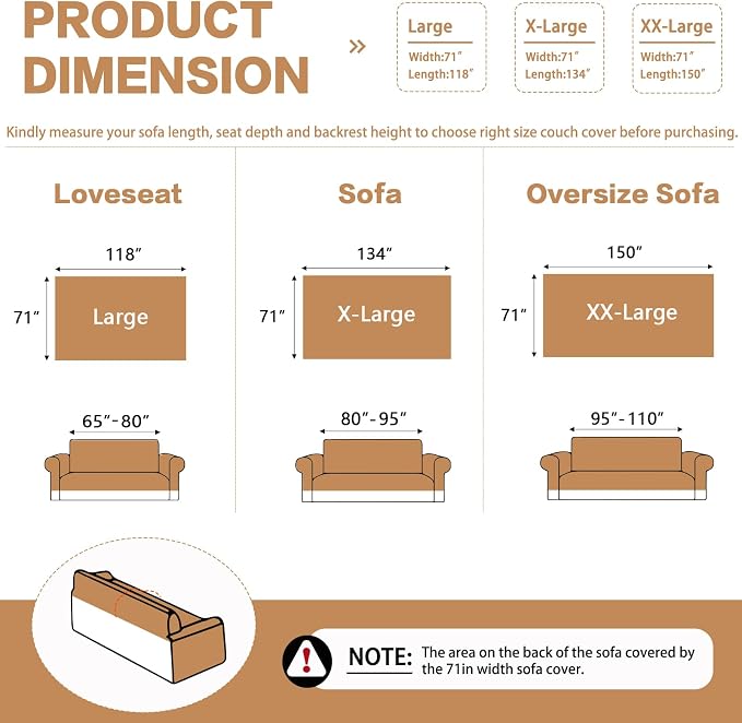 DREAMINGO Modern Chenille Couch Cover Blanket Washable Sofa Covers for 3 Cushion Couch Diamond Weave Textured Furniture Protector for Dogs Soft White Couch Throw Cover, X-Large 71"x134" - Image 2