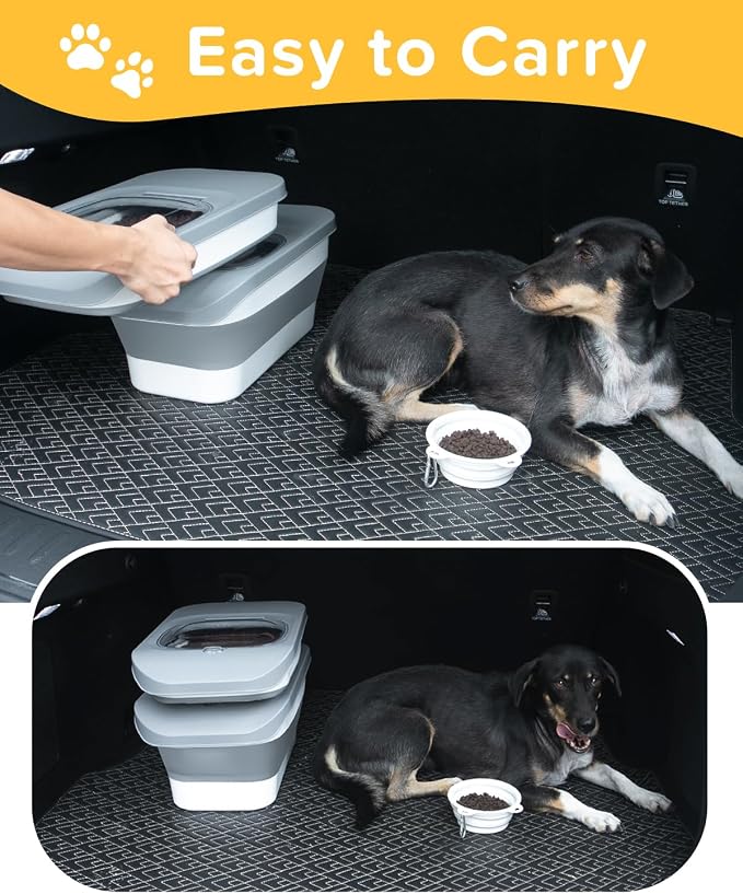 10-13 Lbs Dog Food Storage Container,Collapsible Dog Food Container | Pet Food Storage Container with Airtight Lid,Pet Food Scoop,Cat Food Storage Dry Food for Dog,Cat and Other Pets - Image 6
