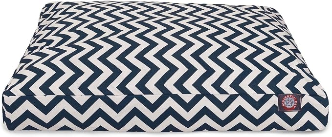 Majestic Pet Chevron Rectangle Dog Bed Washable – Non Slip Comfy Pet Bed – Crate Bed with Removable Washable Cover – Kennel Bed for Sleeping, Polyester Fiber, X-Large, Navy - Image 2