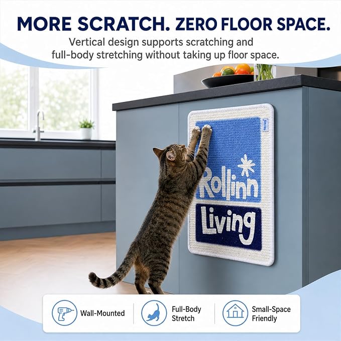 Medium Wall Mounted Sisal Cat Scratcher Mat Ocean Block - Image 5