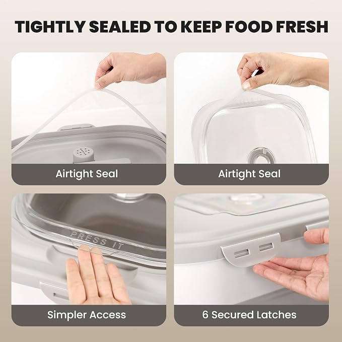 35-40Lbs Airtight Dog Food Storage Container Collapsible Dog Food Container | Large Pet Food Storage Container with Lid, Wheels,Date Track,Keep Fresh for Rice,Flour,Sugar,Scoop,2PCS Container - Image 3