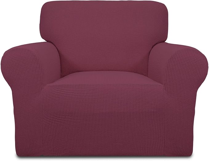 Easy-Going Stretch Chair Slipcover with Arm Washable ASH Rose | 1-Piece Couch Sofa Cover Furniture Protector for Living Room Soft with Bottom For Kids, Pet. Spandex Jacquard by Easy-Going