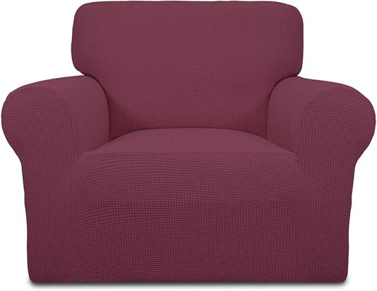 Easy-Going Stretch Chair Slipcover with Arm Washable ASH Rose | 1-Piece Couch Sofa Cover Furniture Protector for Living Room Soft with Bottom For Kids, Pet. Spandex Jacquard by Easy-Going