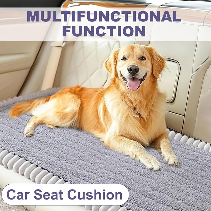 STACYPIK Light Gray Dogs Couch Cover, Thick Non Slip Sofa Cover for 3 Cushion Couch, Washable Fuzzy Pet Friendly Geometric Furniture Protector, Multi-use Dog Mat for Couches and Sofas-27.6x70.9IN - Image 5
