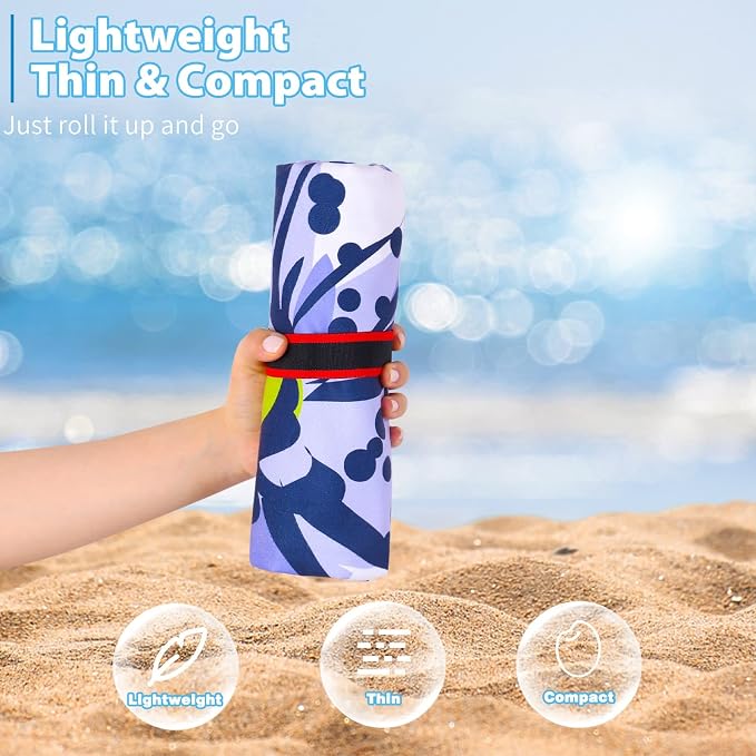 2 Pack Microfiber Oversized Lightweight Beach Towel 71"x32" XL Extra Large Thin Sand Free Towels Travel Swim Pool Yoga Gym Camping for Adults Women Men Beach Essentials Accessories Vacation Gift - Image 2