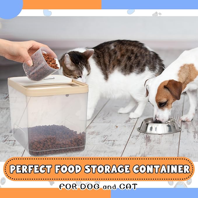 Teenyyou 2 Pack 30 Lbs Airtight Dog Food Storage Container with 2 Scoops, Clear Cat Food Container Storage Bin with Measuring for Dog Cat Bird Other Pet - Image 5