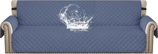 Waterproof Couch Cover for Pets Large, Sofa Covers for 3 Cushion Couch Washable, Non Slip Couch Covers for Dogs with Side Pockets, Quilted Couch Covers (Oversized Sofa, Greyish Blue) by CYCMACOHOME
