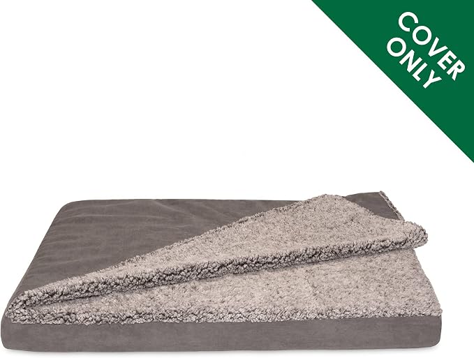 Furhaven Replacement Dog Bed Cover Berber & Suede Blanket Top Mattress, Machine Washable - Gray, Large - Image 2