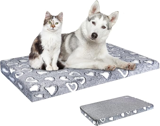 VANKEAN Reversible Cool/Warm Crate Mat Waterproof Washable Firm S-XXL Grey by VANKEAN