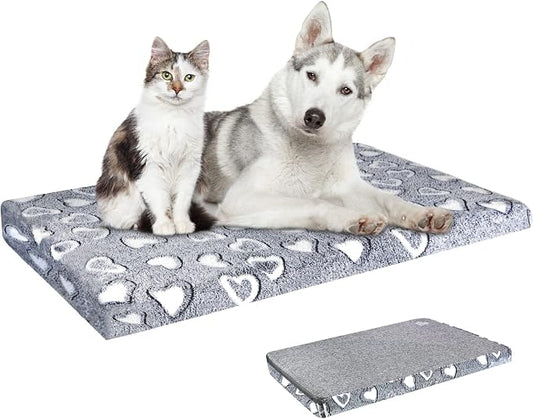VANKEAN Reversible Cool/Warm Crate Mat Waterproof Washable Firm S-XXL Grey by VANKEAN