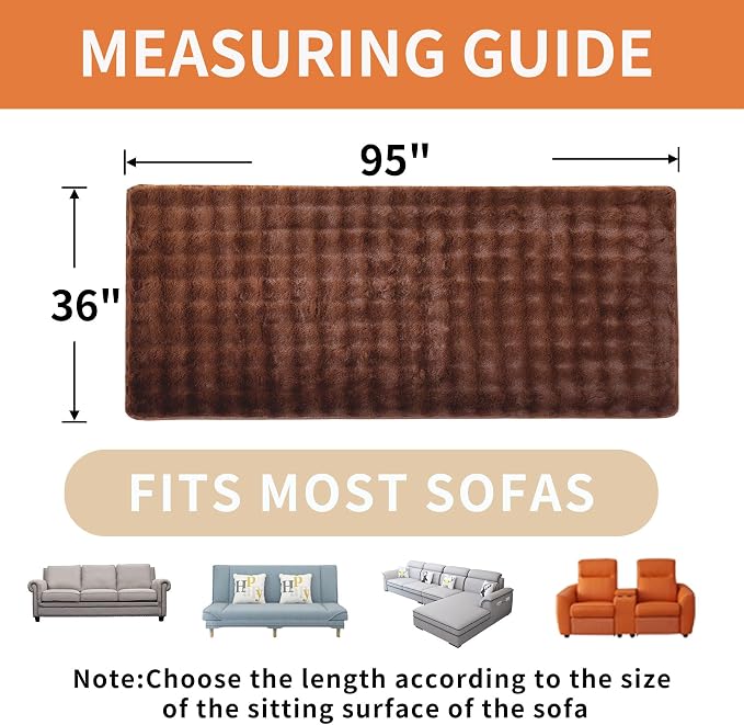 Waterproof Dog Bed Cover Non Slip Couch Covers for Dogs Washable Soft Faux Fur Sofa Cover Couch Covers for 3 Cushion Couch Sofa Pet Friendly (Brown) - Image 4