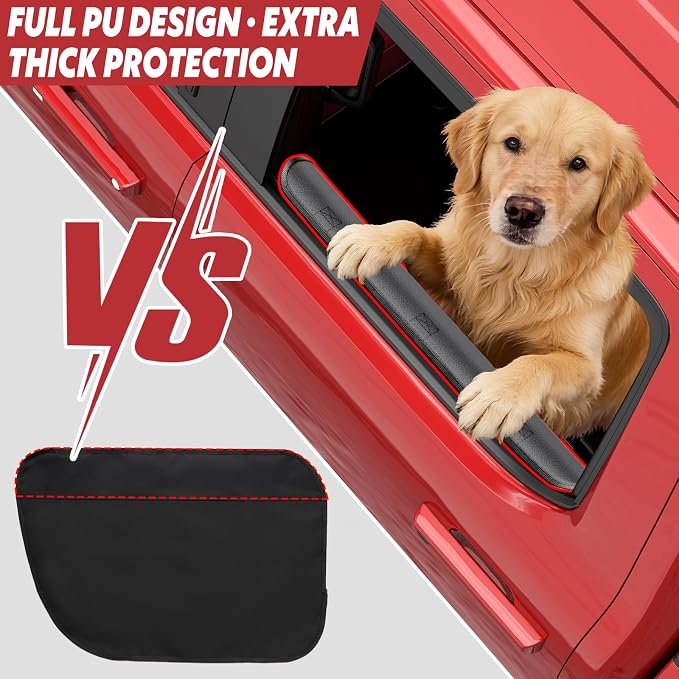 Surfcabin Dog Car Door Protector: 20% Larger Design for Trucks & Large SUVs | Thickened PU Material Waterproof Fabric, 2 Packs Full Door Panel Covers, Protects Doors from Dog Scratching - Image 3