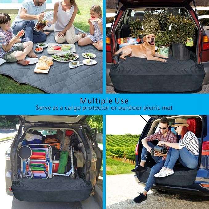 HCMAX Luxury Dog Vehicle Cargo Liner Cover Pet Seat Cover Bed Floor Mat Nonslip Waterproof Universal for Car SUV Truck Jeeps Vans Black - Large - Image 7