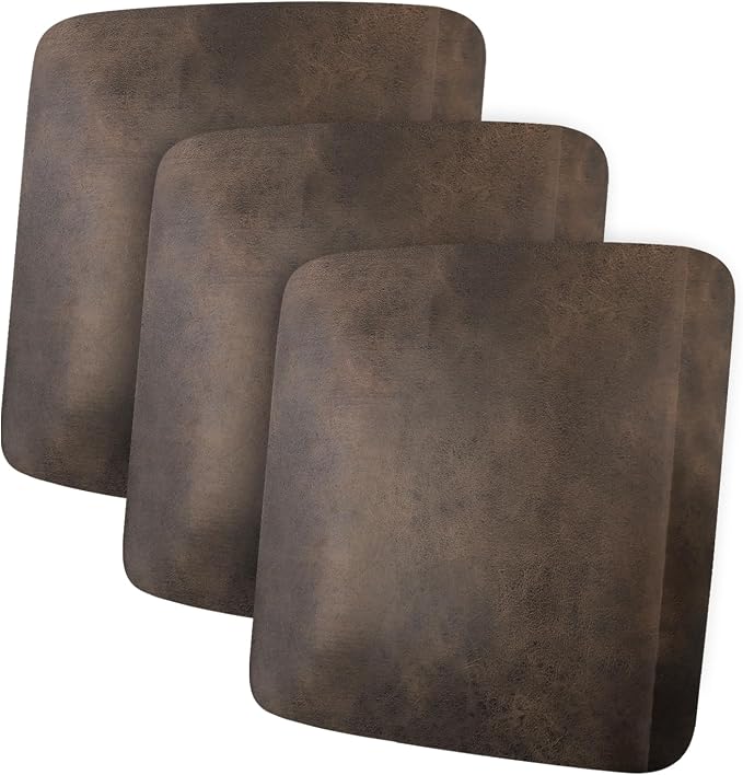 ANARACHON Leather Look Couch Cushion Covers Sofa Seat Slipcovers Sets Couches Furniture Protector for Sectional Armchair Loveseat Pets Kids Stretch Spandex Fabric(3 Cushion Sofa, Brown) by ANARACHON